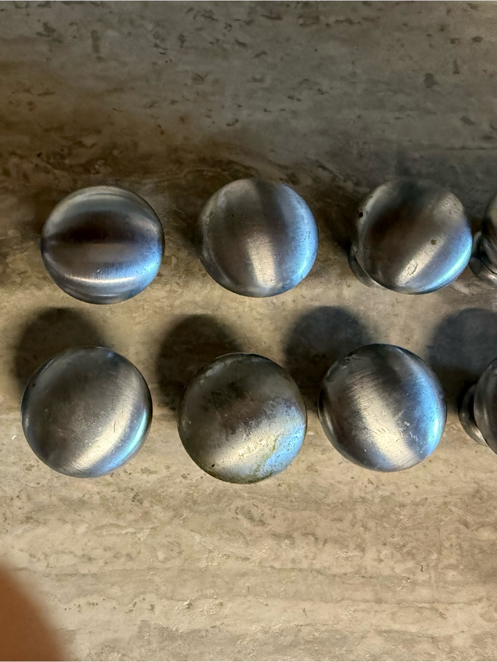 Set of Metal Drawer or Cabinet Knobs — Brushed Silver Hardware